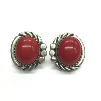 Native American red coral earrings