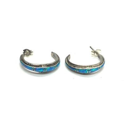 Native American opal inlay earrings