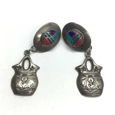 Zuni multiple stone earrings