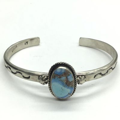 Sam Yellowhair Navajo turquoise cuff bracelet