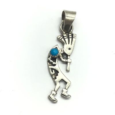 Navajo turquoise kokopelli pendant
