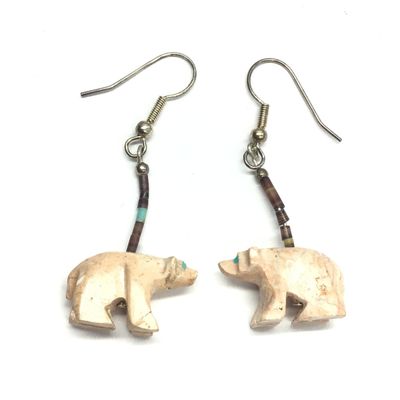 Zuni hand carved fetish earrings