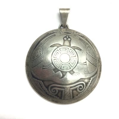 Southwest style Mimbres turtle pendant