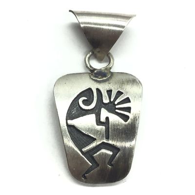 Native American overlay Kokopelli pendant