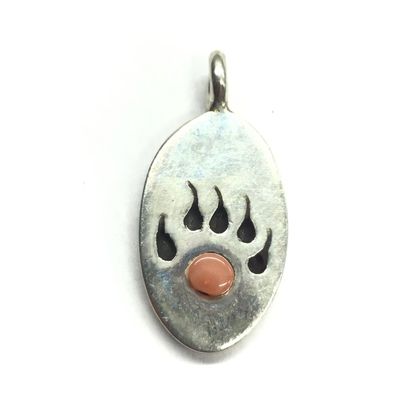 Navajo pink conch overlay pendant