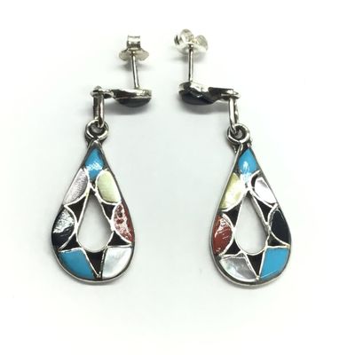 Emma Bowakaty Zuni multi stone earrings