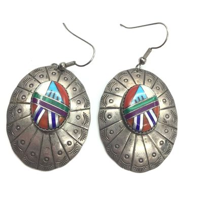 Native American multi stone earrings