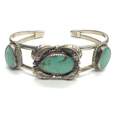 Mexico made turquoise cuff bracelet
