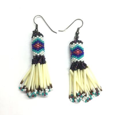 Native American porcupine quill earrings