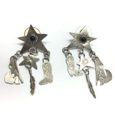 Navajo black onyx earrings