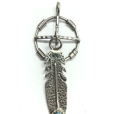 Sharon McCarthy Navajo Kingman turquoise pendant