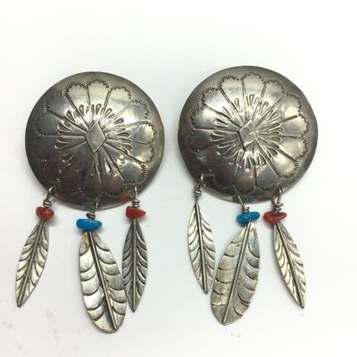 Navajo concho earrings