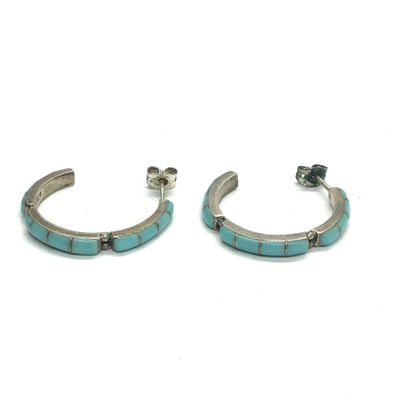 Zuni turquoise inlay earrings