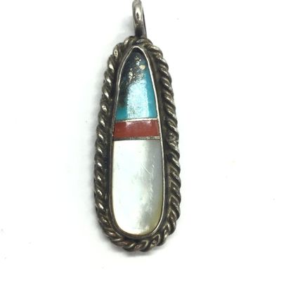 Navajo multiple stone inlay pendant