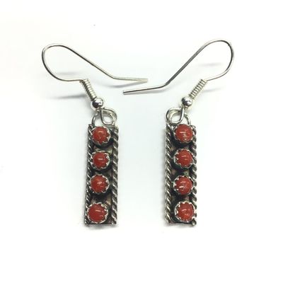 Janice Spencer Zuni red coral earrings