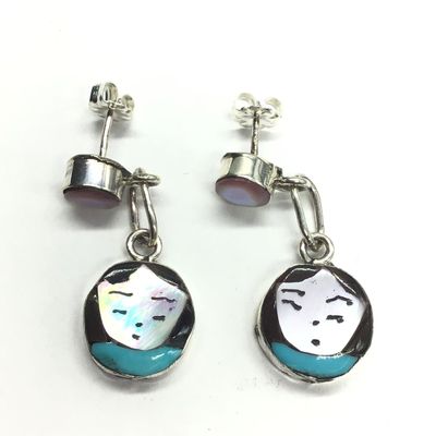 Joyce Waseta Zuni multi stone earrings