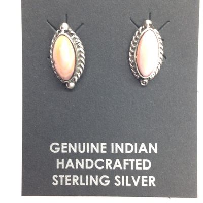 Bucky Belin Navajo Pink Conch earrings