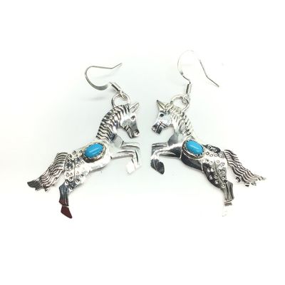 Louisse Yazzie Navajo Kingman turquoise earrings