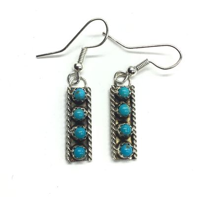 Esther White Navajo turquoise earrings