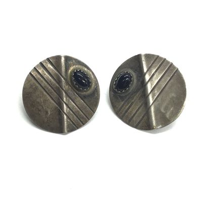 Navajo black onyx earrings