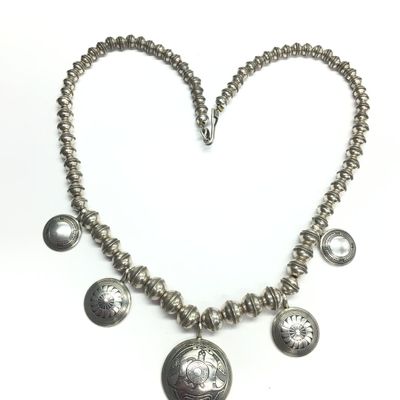 Navajo style graduated bead necklace