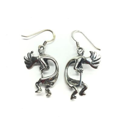Native American sterling kokopelli earrings