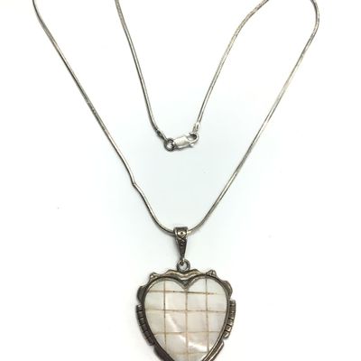 Native American mother of pearl pendant and chain