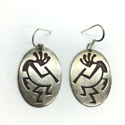 Navajo overlay kokopelli earrings