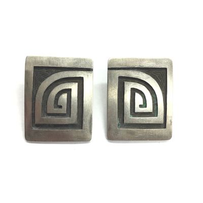 Robert Lomadapki Joshweseoma Hopi overlay earrings