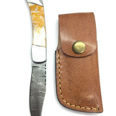 Damascus folding knife