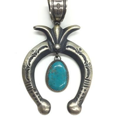 Mary Chavez San Felipe turquoise pendant