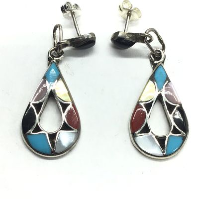 Emma Bowakaty multiple stone inlay earrings