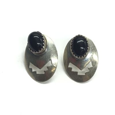 Navajo black onyx earrings