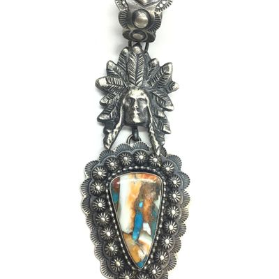 Sean Cayatineto Navajo Spiny Turquoise pendant