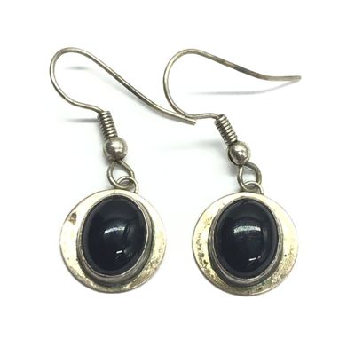 Navajo black onyx earrings