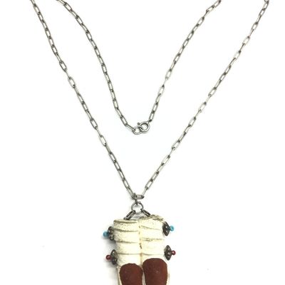 Navajo suede wrapped boot necklace
