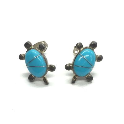 Zuni turquoise turtle earrings