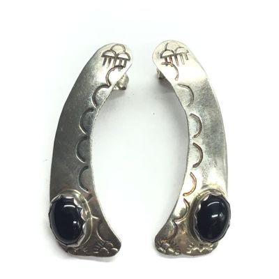 Vintage Teddy Goodluck black onyx earrings