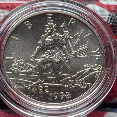 Sale Photo Thumbnail #141: 1992-D UNC 500th Anniv. of Columbus Discovery Commemorative Half Dollar in Government Capsule