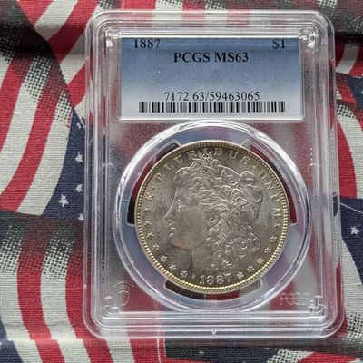 Sale Photo Thumbnail #160: 1887 Morgan 90% Silver Dollar PCGS MS63