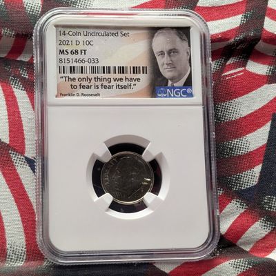 Sale Photo Thumbnail #117: 2021-D Roosevelt Dime - NGC MS68 FT