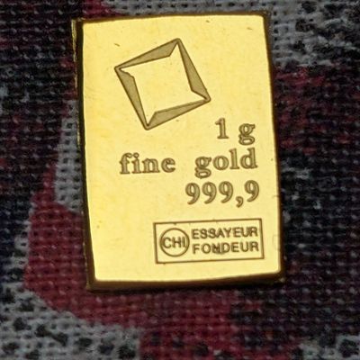 Sale Photo Thumbnail #346: 1 Gram .9999 FINE GOLD Valcambi Suisse Miniature Art Bar