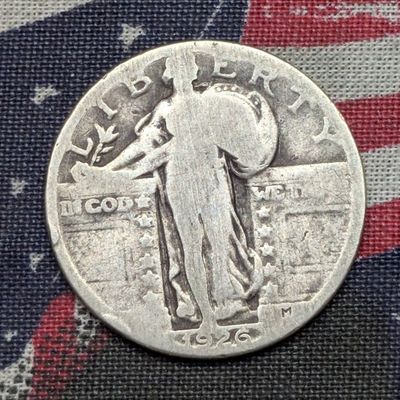 Sale Photo Thumbnail #227: 1926 Standing Liberty 90% Silver Quarter