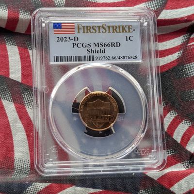 Sale Photo Thumbnail #419: 2023-D Lincoln Shield Cent - PCGS MS66 RD - First Strike