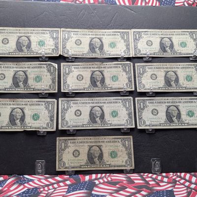 Sale Photo Thumbnail #195: (10) 1963 B Series $1 Joseph W. Barr Notes - Including Star Note