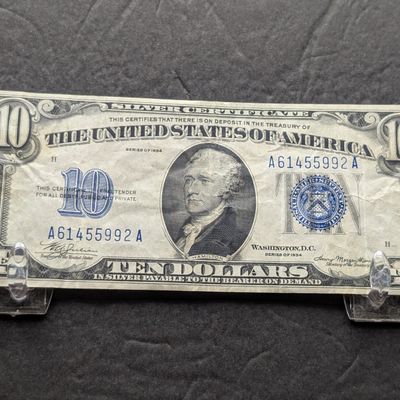 Sale Photo Thumbnail #288: 1934 Series $10 Silver Certificate - Better Than Average Note