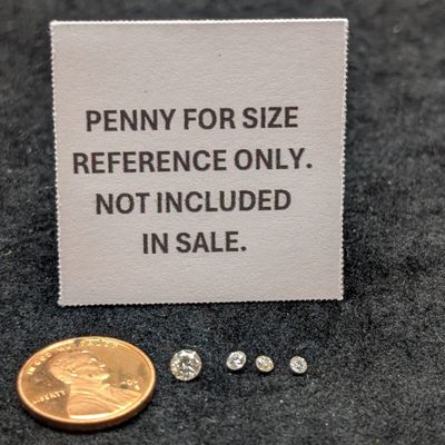 Sale Photo Thumbnail #379: 0.55 Ct. of BEAUTIFUL Round Diamonds! - Penny Not Included, Shown For Size Comparison
