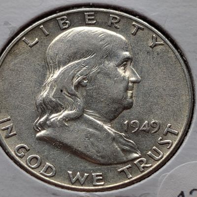 Sale Photo Thumbnail #140: 1949 Franklin 90% Silver Half Dollar - AU, 2nd Year