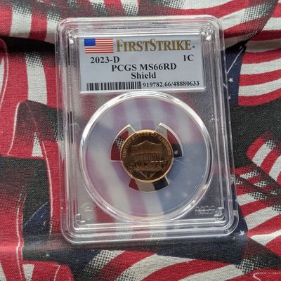 Sale Photo Thumbnail #401: 2023-D Lincoln Shield Cent - PCGS MS66 RD - First Strike