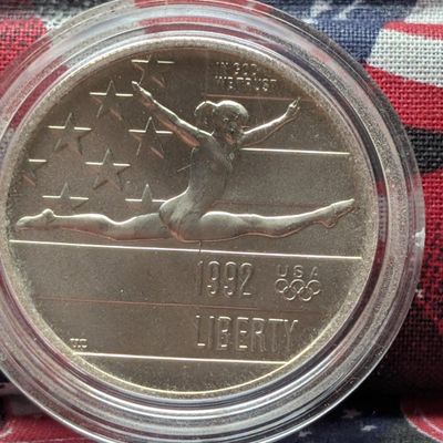 Sale Photo Thumbnail #351: 1992-P UNC Olympic Gymnastics Commemorative Half Dollar in Government Capsule